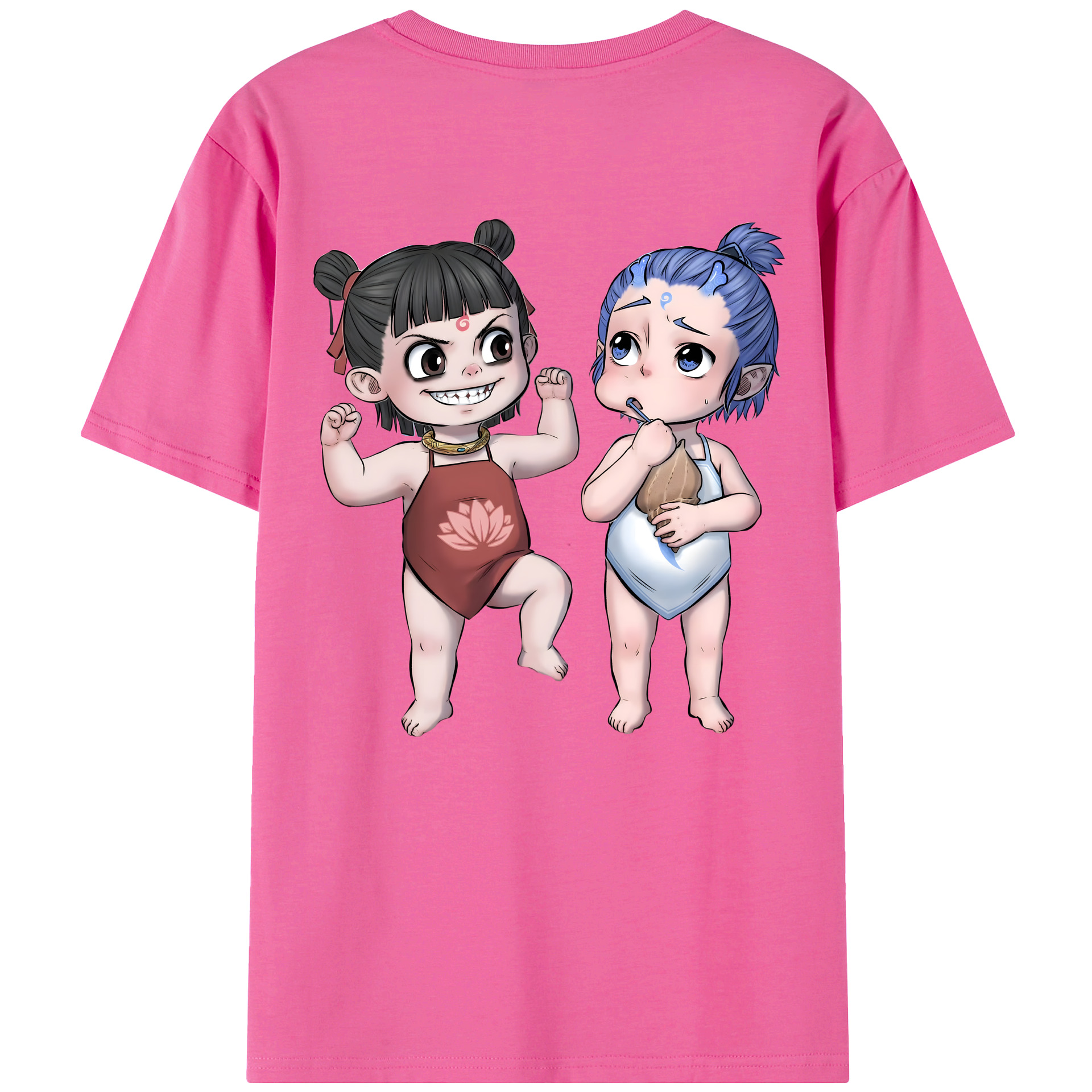 （画像用） Ne Zha 2 ナタ 魔童の大暴れ レディース半袖Tシャツ(バックプリント)